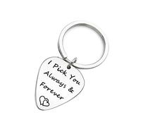 VICASKY Stainless Steel Keychain Hand-stamped i Pick You Always for Music Valentine Day Unisex Design High Polish Finish