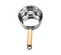 VICASKY Stainless Steel Kitchen Water Scoop with Wooden Handle Long Handled Ladle for Household and Home Kitchen Essentials Practical Watering Spoon for Soup and Cooking Tasks