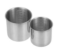 VICASKY Stainless Steel Measuring Cups Wide-mouthed 2pcs with 350ml and 250ml Capacity Washable and Easy to Use for Baking and Cooking for Picnic and Measuring Rice Flour