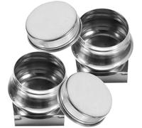 VICASKY Stainless Steel Oil Palette Cups Firmly Fixed on Drawing Cup 2pcs with Lid Reusable Drawing Pigment Holders for Artists for Outdoor Painting and Oil Colour Mixing