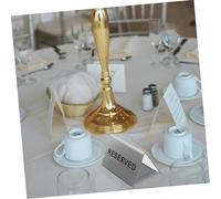 VICASKY Stainless Steel Reserved Table Tent Sign for Weddings and Restaurants Stackable Reservation Sign with Print Silver Reserved Seating Marker for Parties and Cafes