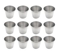 VICASKY Stainless Steel Shot Cup Portable Drinking Vessel 45ml 12pcs | Finely Polished Smooth Surface, Break-resistant Build, for Bartenders, Campers, Catering Events and Nightclubs
