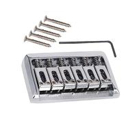 VICASKY Steel Fixed Saddle Bridge Plate for Electric Guitar Chrome Guitar Parts