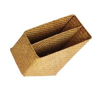 VICASKY Straw Woven File Storage Basket Thickened Design Independent Bookshelf Simple Style Classification Convenient Practical Organizer for Home Study Rooms and Offices