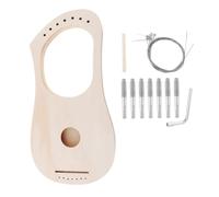 VICASKY String DIY Wooden Lyre Harp Kit Unpainted Traditional Musical Instrument for Beginners Easy Assembly Rich Tonal Range for Folk Classical and Experimental Music Creative Home Decor