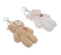 VICASKY Stuffed Animal Plush Bear Keychain Duo 2pcs Portable Pendant for Women’s Purse and Backpack Hanging Decoration