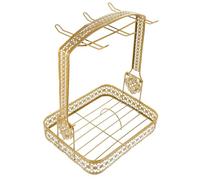 VICASKY Sturdy Iron Coffee Mug Rack with Plate Storage Flat Wide Base Stable Cup Organizer for Home Bar Kitchen Space-saving Saucer Stand Suitable for Coffee Tea Cups Holder