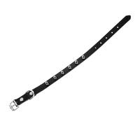 VICASKY Sturdy Pu Leather Rivet Pet Collar Adjustable Small 1.5cm Black Puppy Collar with Decorative Spikes for Training and Walking