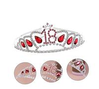 VICASKY Stylish Red Crystal Crown Distinctive Wedding Headpiece for Girls Birthday and Special Parties