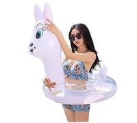 VICASKY Summer Water Entertainment Thickened Sequins Animal Pattern Inflatable Swim Ring