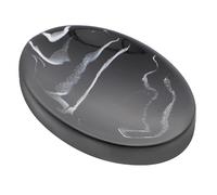 VICASKY Synthetic Soap Dish with Practical Storage Nordic Style Marble Design Black Bar Soap Holder and Fast Drying Capability for Bathroom