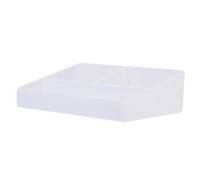 VICASKY Tea Organizer Storage Box - 3-Compartment Open-Top White Coffee Stand for Tea Bags and Sugar Packets in Restaurant