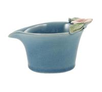 VICASKY Thai Ceramic Essential Oil Bowl for Spa Facials and Oil Mixing Durable Smooth Texture Beauty Salon Tray Versatile Bowl for Creams and Seasoning Stylish Blue Design