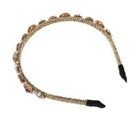 VICASKY Thin Edge Headband for Woman Gold Pearl and Water Diamond Decorative Headdress Chic Hair Accessory for Festival Hair Bands