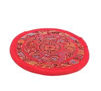 VICASKY Tibetan Singing Bowl Mat 14cm Red Handcrafted Nepali Buddhist Sound Cushion Pad Accessory for Meditation and Buddha Hall