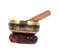 VICASKY Tibetan Singing Bowl Meditation Buddhist Ode Bowl Wood Rod and Cushion for Home Decor and Sound Healing Random Color