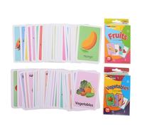 VICASKY Toddler Flash Cards Educational Learning Toys Preschool Flashcards Fruits and Vegetables Themes Early Speech Therapy Materials for Kids 2 Sets