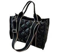 VICASKY Tote Bag Hand Holding Feature for Women with Large Capacity Fashionable Nylon, Simple Black Shoulder Bag Medium Size Minimalist Design for Shopping and Dating
