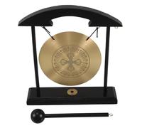 VICASKY Traditional Asian Brass Gong Feng Shui Ornament Desktop Gong Bell Stand Live Sound