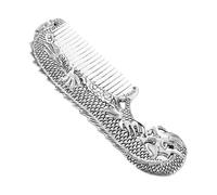 VICASKY Traditional Chinese Alloy Dragon Comb Hand Carved Vintage Hair Styling Scalp Massage Accessory Antique Decorative for Collectors Home Decor