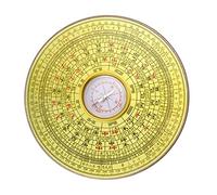 VICASKY Traditional Chinese Alloy Feng Shui Compass Round Retro Taoist Decoration Household Orientation Tool