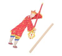 VICASKY Traditional Chinese Wooden Shadow Puppet Set Sun Wukong and Monk Characters Family Interactive Shadow Puppet Theater Educational for