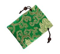 VICASKY Traditional Silk Jewelry Pouch Drawstring Embroidered Bag Storage for Singing Bowls Buddhist Beads