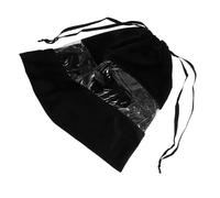 VICASKY Transparent Drawstring Hair Dryer Travel Bag for Safe Storage of Hair Tools and Makeup Accessories Lightweight Portable Velvet Dust Pouch for Clothes and Small Essentials Black