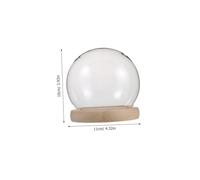 VICASKY Transparent Glass Dome Cover with Wooden Base Dust Round Display Cloche for Eternal Flowers Mini Clay Figures Desktop Ornaments Easy to Clean and Maintain