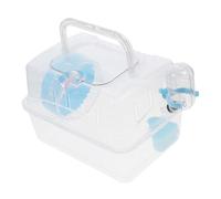 VICASKY Transparent Hamster Cage Portable Travel Case for Hamster Guinea Pig Pets Sturdy Outdoor Carrying Box with Feeding Accessories for Pet Care The Go