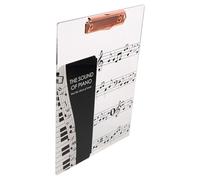 VICASKY Transparent Music Sheet Clipboard with Writing Pad Clip Single-Sheet Acrylic Music Note Holder for Choir Piano and Instrumental Practice for Easy Page Turn and Note Taking
