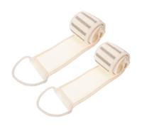 VICASKY Travel Friendly Line Scrub Towel 2 Pack Exfoliating Back Scrubber Soft Loofah Sponge Handle for Full Body Cleaning Grey