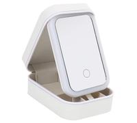 VICASKY Travel Vanity Mirror Led Lighted Makeup Storage Box for Women Portable Makeup Organizer Case