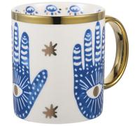 VICASKY Turkish Ceramic Coffee Mug with Evil Eye Design, Delicate Porcelain Cup for Breakfast, Office Water and Milk Drinking, Home Decorative Coffee Cup