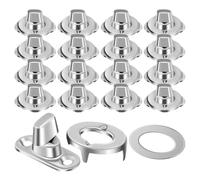 VICASKY Turn Button Fasteners Precision Designed with Mounting Screws 20 Sets Galvanized Iron Screw Buttons, Strong Mounting Hardware for Boats and Rvs for Marine Canvas and Machinery