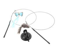 VICASKY Two-headed Feather Cat Toy Teaser Toy Handheld Teaser Stick for Indoor Cats Play