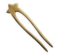 VICASKY U-shaped Wooden Hair Stick with Star Accents for Thick Long Hair for Secure Stylish Buns and Chignons