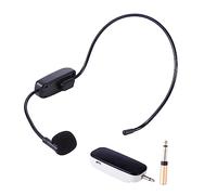 VICASKY Uhf Wireless Headset Microphone 2-in-1 Plastic Condenser Mic Usb Receiver Headworn Vocal Amplifier Mic Kit Including 3.5 to 6.35mm Adapter for Live Streaming and Presentations