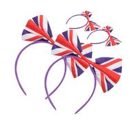 VICASKY Uk Flag Bow Headbands 4pcs Set, Women’s Hair Accessories with National Flag Design, Party and Sport Competition Hairbands for Girls and Women