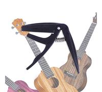 VICASKY Ukulele Capo Black Zinc Alloy Single-Handed Spring-Loaded Clamp Silicone Padding Protects Strings and Neck Easy Quick Release Acoustic Ukulele Accessory