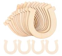 VICASKY Unfinished Horseshoe Shaped Wooden Slices Natural Wood Chips 48pcs Easy to Colour for DIY Craft Projects Suitable for Graffiti and Hand-Painted Art