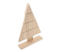 VICASKY Unfinished Wood Xmas Tree with Stand Rustic Farmhouse DIY Tabletop Decoration Blank Natural Wood Craft for Painting and Holiday Ornament Making