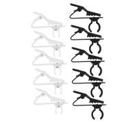 VICASKY Universal Lavalier Microphone Clips Set 10pcs Black 8.5mm White 6mm Mic Holder Clamps for Recording Streaming Public Speaking and Wireless Lapel Mic Use