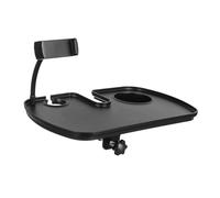 VICASKY Universal Microphone Stand Desk Clip-on Tray and Black Cup Holder, Microphone Storage Rack Shelf Compatible for Live Sound Card and Recording Studio
