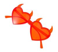 VICASKY Valentine Heart Shaped Sunglasses with Devil Horns Unique Photo Props for Parties Lightweight Decorative Eyewear for Memorable Valentine's Day Celebrations Portable Party Favors
