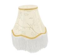VICASKY Victorian Fabric Lamp Shade with Tassels Vintage European Style Floral Patterned Bell Lampshade Handmade for Bedroom Party Holiday Decor