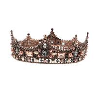 VICASKY Vintage Baroque Bridal Crown Chic Wedding Tiara Elegant Headwear for Women and Brides Durable Black Round Queen Headdress for Parties and Ceremonies