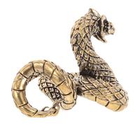 VICASKY Vintage Brass Snake Figurine 2025 Year of the Snake Desktop Ornament for Tea Ceremony Indoor Tabletop Decor