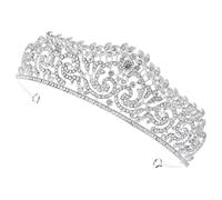 VICASKY Vintage Bridal Headband Rhinestone Tiara Crown Wedding Headpiece for Women Elegant Alloy Wedding Crown with Sparkling Crystals for Banquets and Parties