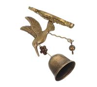 VICASKY Vintage Copper Metal Doorbell with Hummingbird Design Sturdy Outdoor Wall Hanging Animal Wind Chime for Porch Entryway Decoration Melodious Sound and Retro Charm